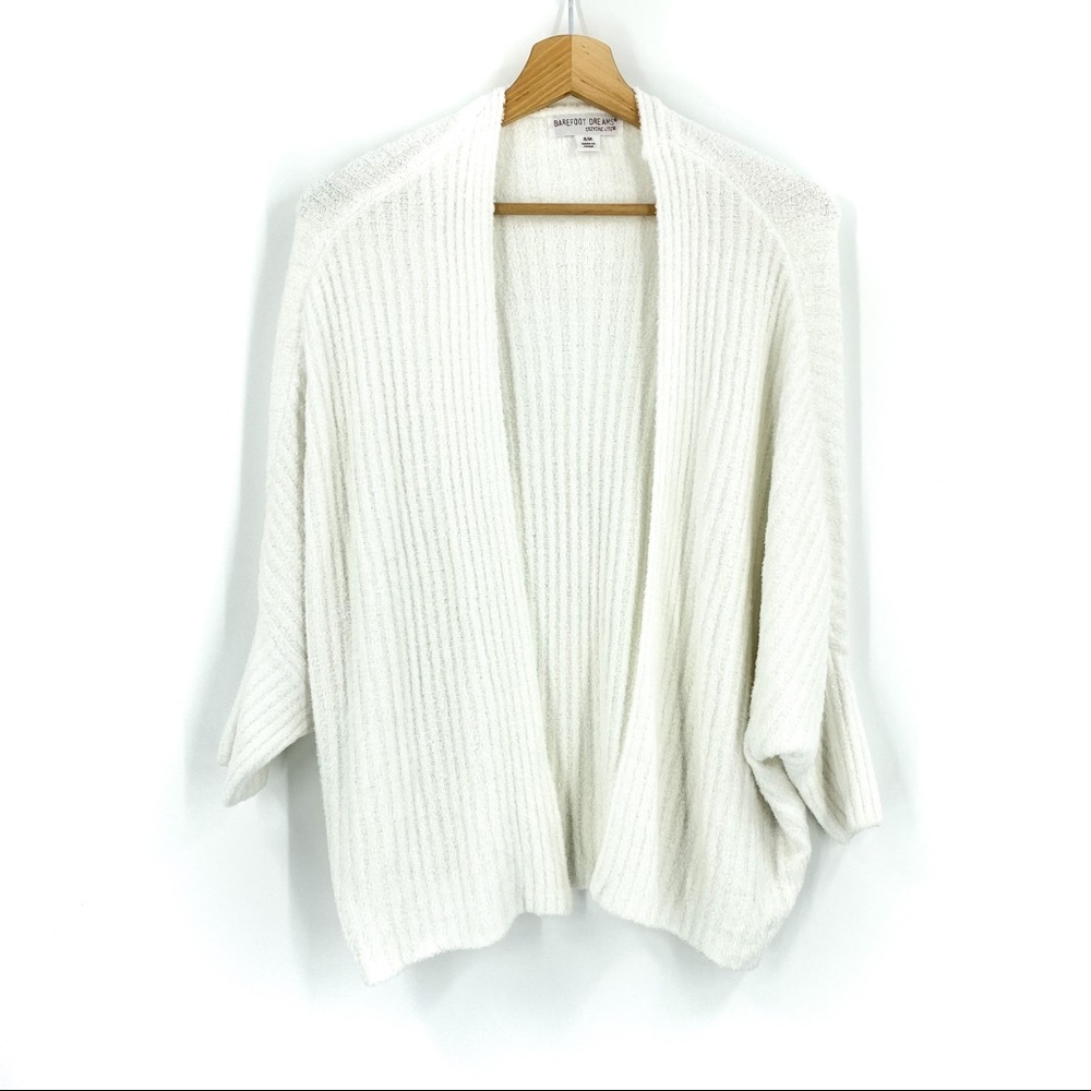 Barefoot Dreams White Cozy Chic Lite Cardigan sz S
